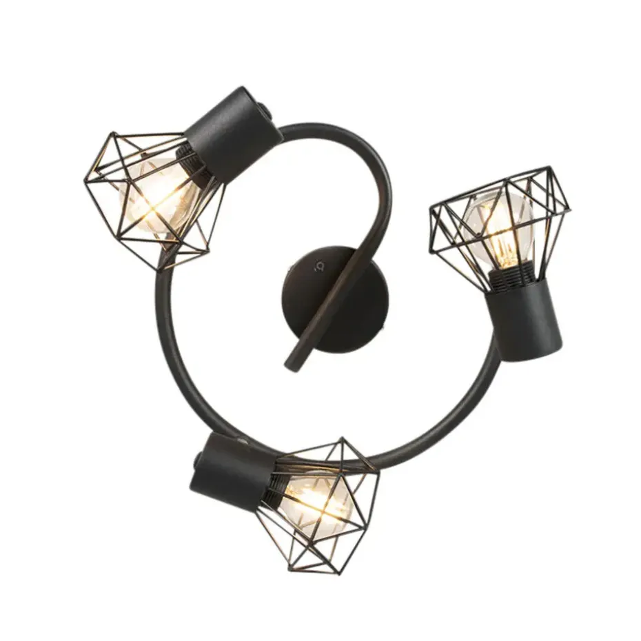 Qazqa opbouwspots mosh zwart e14