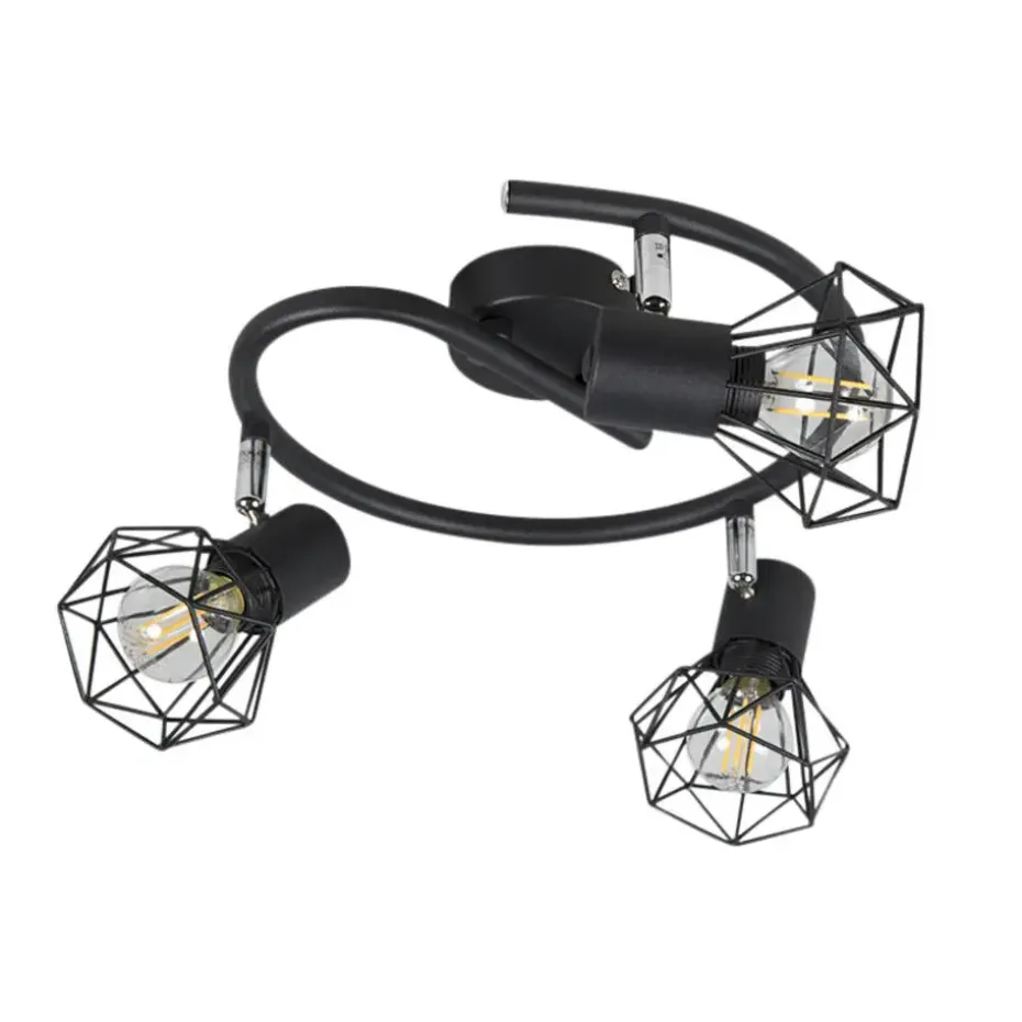 Qazqa opbouwspots mosh zwart e14
