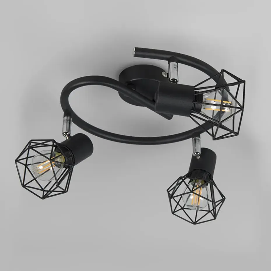 Qazqa opbouwspots mosh zwart e14