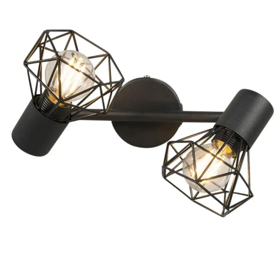 Qazqa opbouwspots mosh zwart e14
