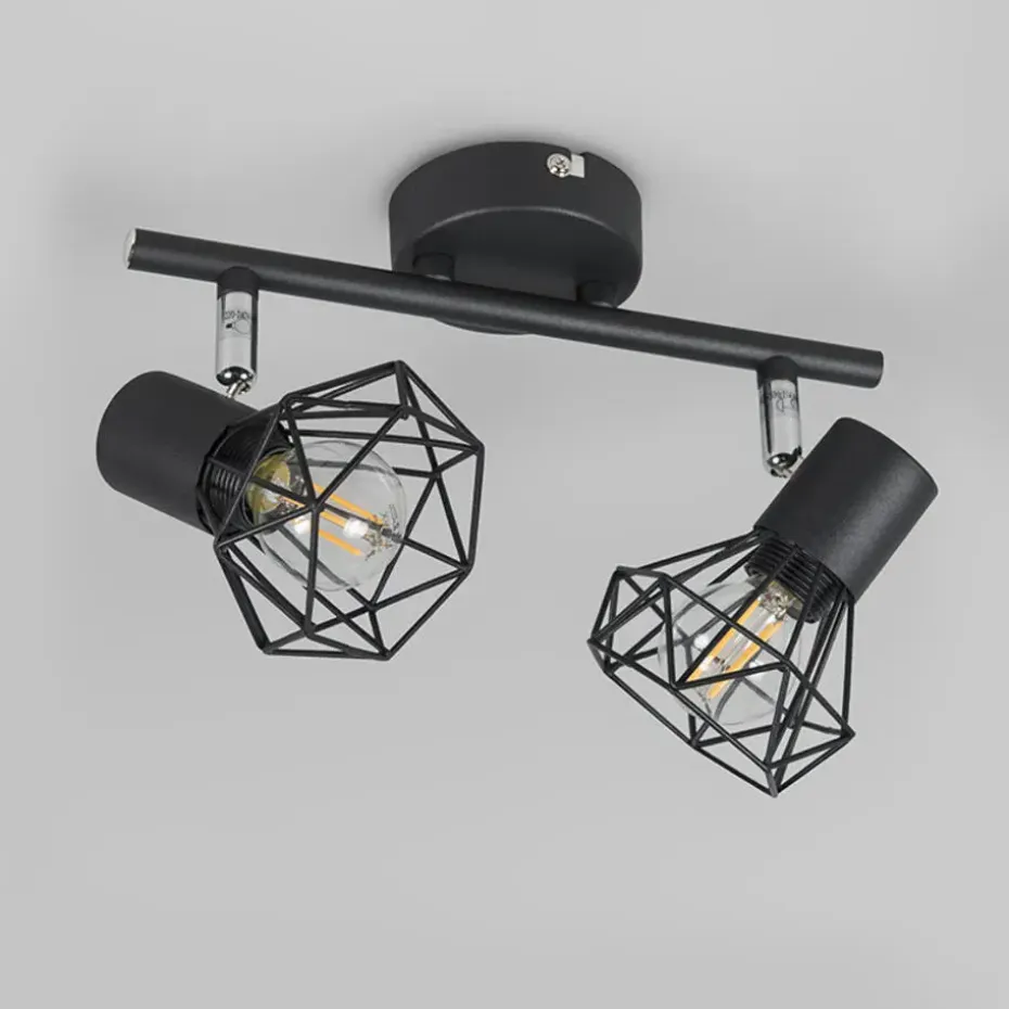 Qazqa opbouwspots mosh zwart e14