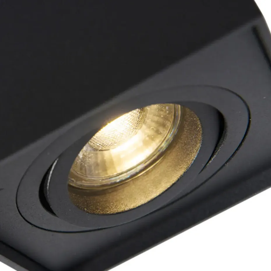 Qazqa opbouwspots quadro zwart gu10