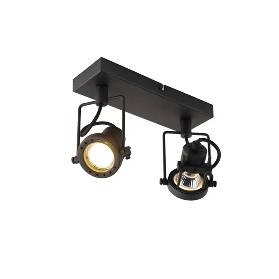Qazqa opbouwspots suplux zwart gu10
