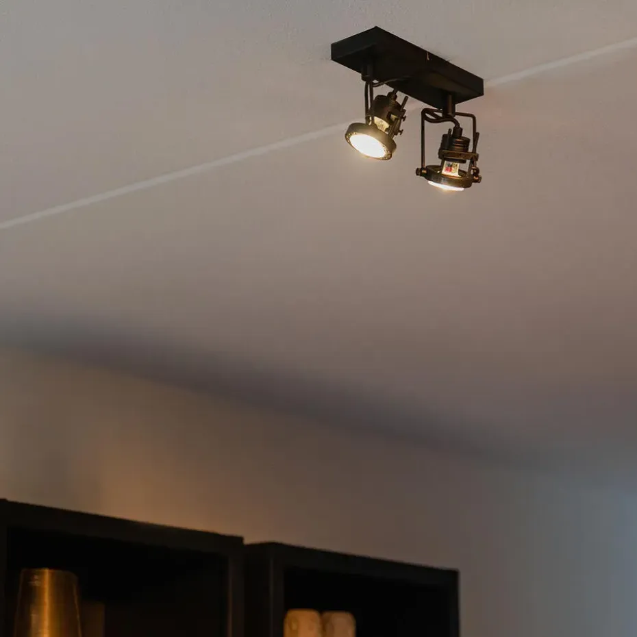 Qazqa opbouwspots suplux zwart gu10
