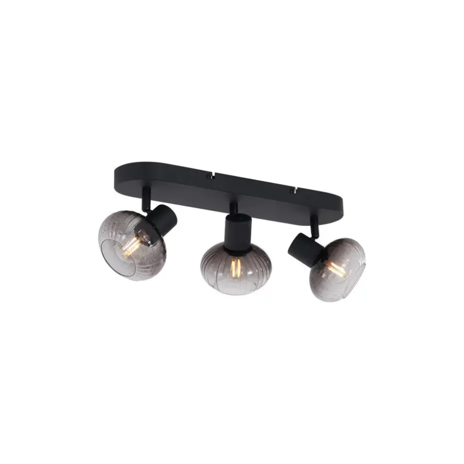 Qazqa opbouwspots teddy zwart e14