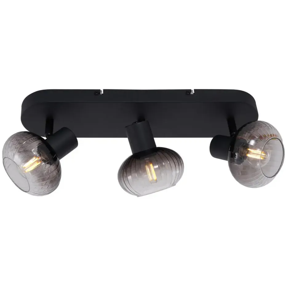 Qazqa opbouwspots teddy zwart e14