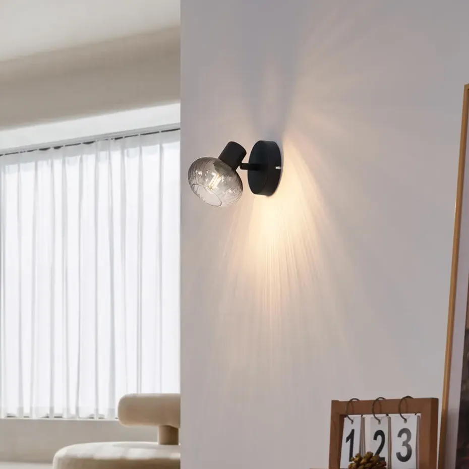 Qazqa opbouwspots teddy zwart e14