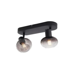 Qazqa opbouwspots teddy zwart e14
