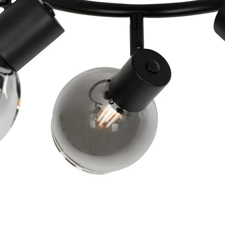 Qazqa opbouwspots vidro zwart e14