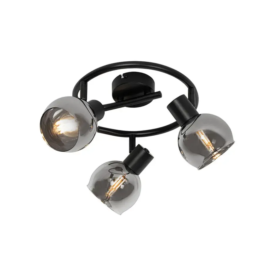 Qazqa opbouwspots vidro zwart e14