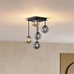 Qazqa plafondlampen athens zwart g9