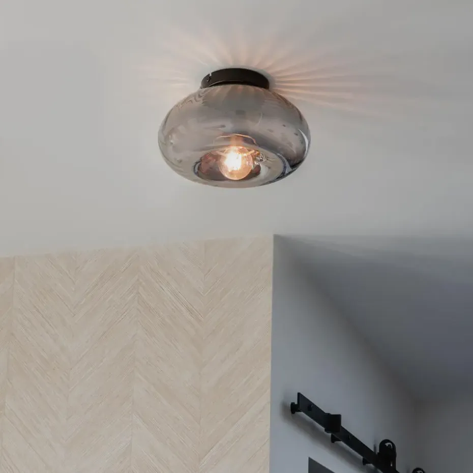 Qazqa plafondlampen ayesha zwart e27