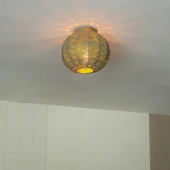 Qazqa plafondlampen baloo groen e27