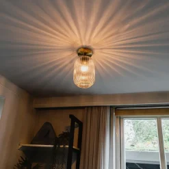 Qazqa plafondlampen banci goudkleurig e27
