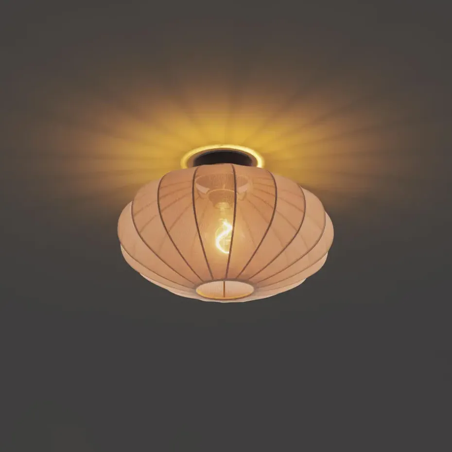 Qazqa plafondlampen bida bruin e27