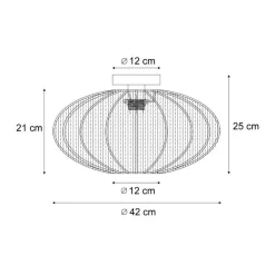 Qazqa plafondlampen bida beige e27