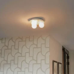 Qazqa plafondlampen buiten cederic wit g9