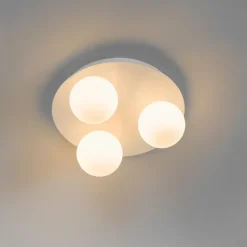 Qazqa plafondlampen buiten cederic wit g9