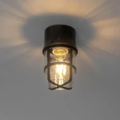 Qazqa plafondlampen buiten kiki goudkleurig e27