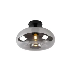 Qazqa plafondlampen busa zwart e27