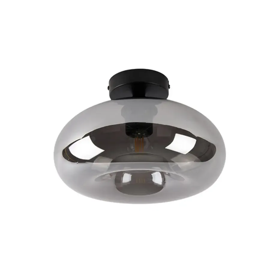 Qazqa plafondlampen busa zwart e27