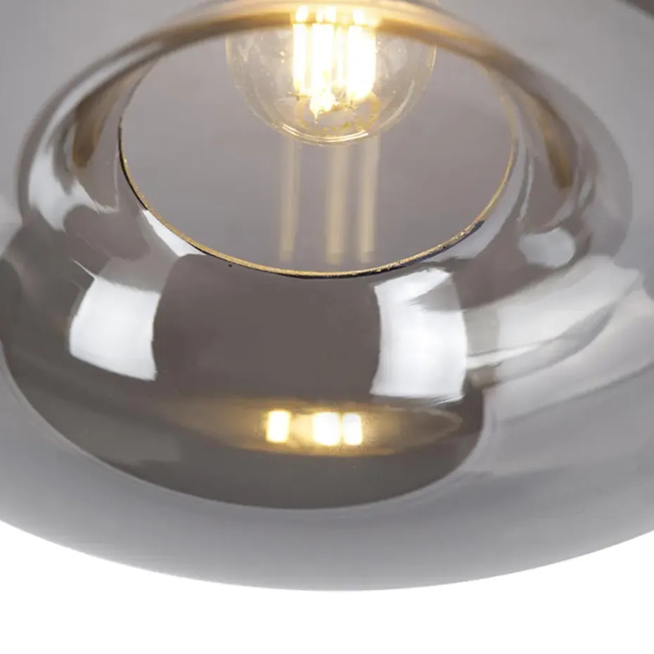 Qazqa plafondlampen busa zwart e27