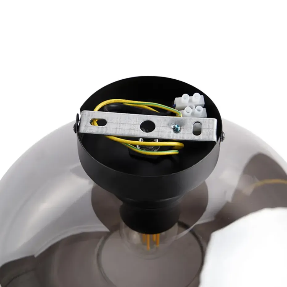 Qazqa plafondlampen busa zwart e27