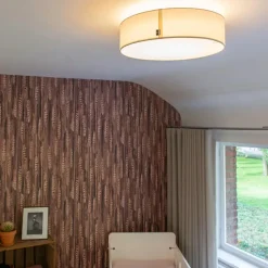 Qazqa plafondlampen drum led wit geïntegreerde led