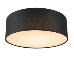 Qazqa plafondlampen drum led zwart geïntegreerde led