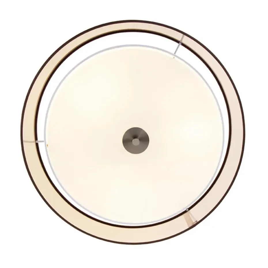 Qazqa plafondlampen drum duo bruin e27