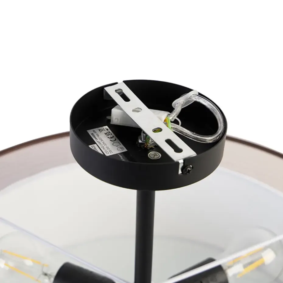 Qazqa plafondlampen drum duo bruin e27