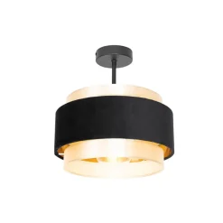 Qazqa plafondlampen elif zwart e27