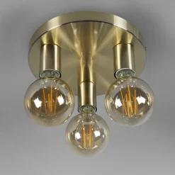 Qazqa plafondlampen facil goudkleurig e27