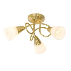 Qazqa plafondlampen inez goudkleurig e14