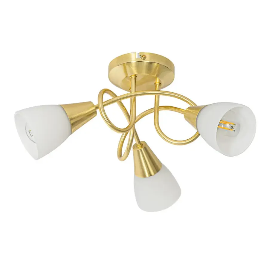 Qazqa plafondlampen inez goudkleurig e14