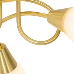 Qazqa plafondlampen inez goudkleurig e14