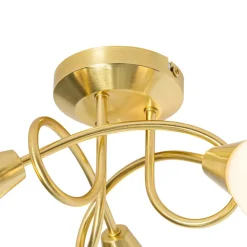 Qazqa plafondlampen inez goudkleurig e14