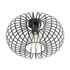 Qazqa plafondlampen johanna zwart e27