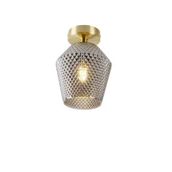 Qazqa plafondlampen karce goudkleurig e27