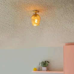 Qazqa plafondlampen karce goudkleurig e27