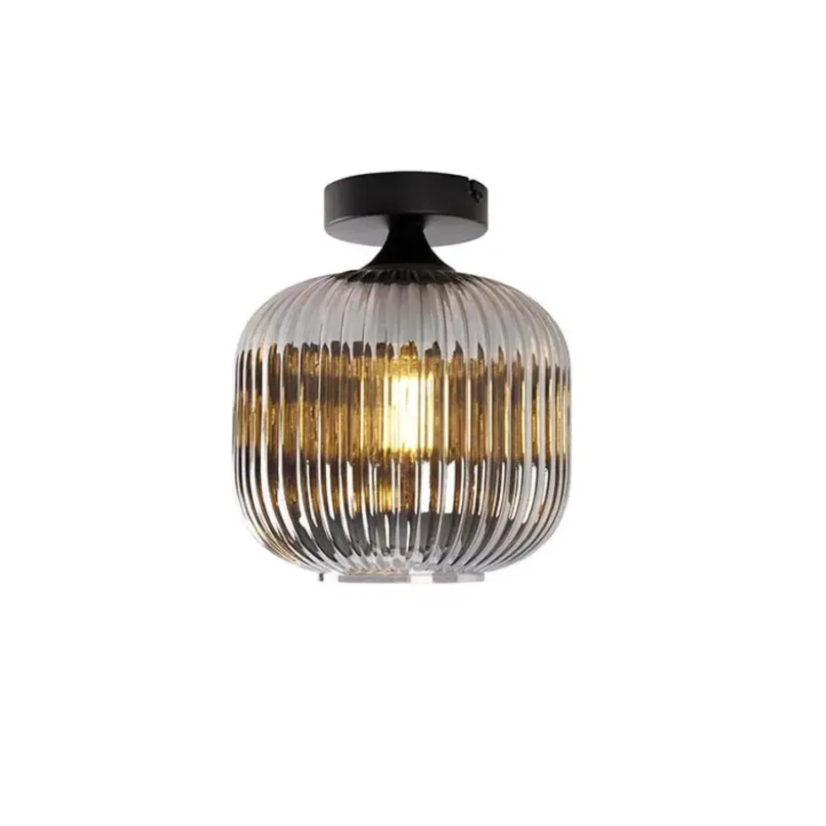 Qazqa plafondlampen karel zwart e27