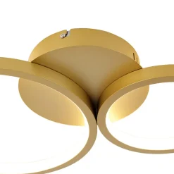 Qazqa plafondlampen lupolo goudkleurig geïntegreerde led