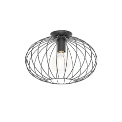 Qazqa plafondlampen margarita zwart e27