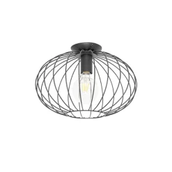 Qazqa plafondlampen margarita zwart e27