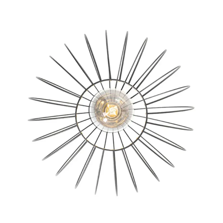 Qazqa plafondlampen margarita zwart e27
