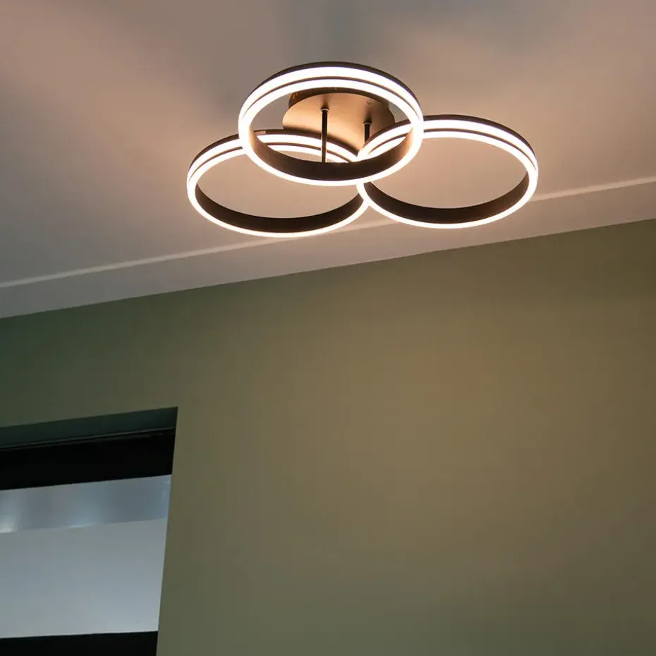 Qazqa plafondlampen navara zwart geïntegreerde led