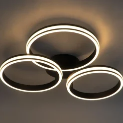 Qazqa plafondlampen navara zwart geïntegreerde led