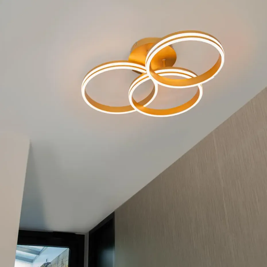 Qazqa plafondlampen navara goudkleurig geïntegreerde led