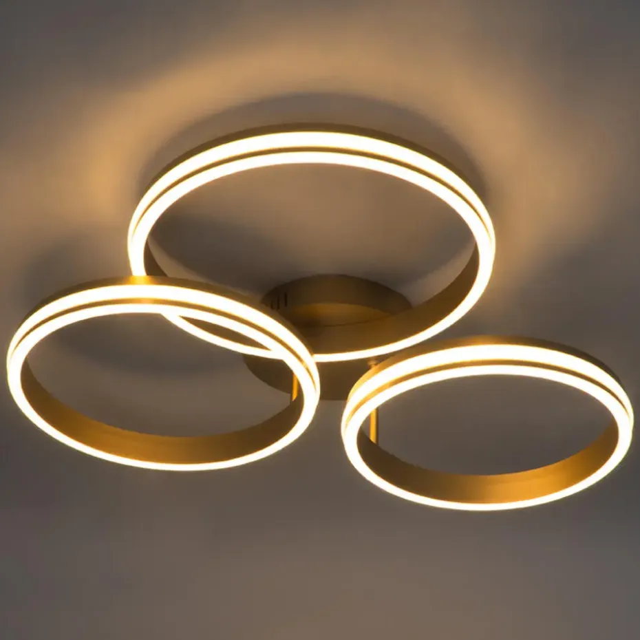 Qazqa plafondlampen navara goudkleurig geïntegreerde led