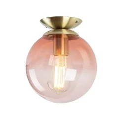 Qazqa plafondlampen pallon roze e27